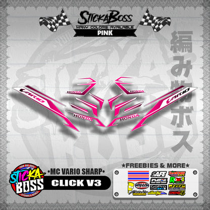 CLICK V3 DECALS ( MC VARIO SHARP ) [ PREMIUM GLOSSY LAMINATED ]【WITH FREEBIES】