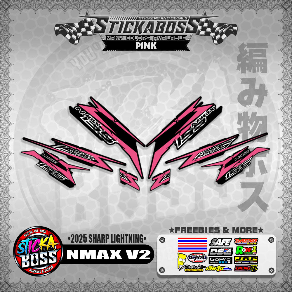 NMAX V2 INDO STICKER DECALS ( 2025 SHARP LIGHTNING )【WITH FREEBIES】