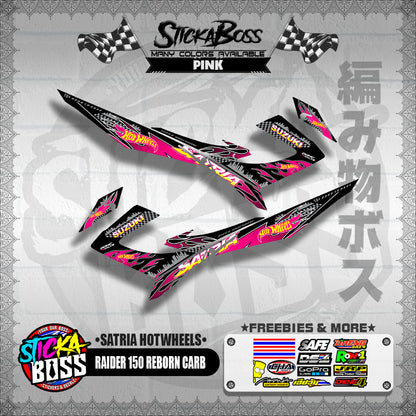RAIDER 150 REBORN CARB DECALS ( SATRIA HOTWHEELS )【WITH FREEBIES】