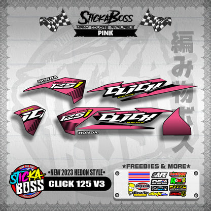 CLICK 125 V3 DECALS ( NEW 2023 HEDON STYLE )【WITH FREEBIES】