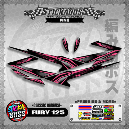 FURY 125 STICKER DECALS ( CLASSIC GARANSI )【WITH FREEBIES】