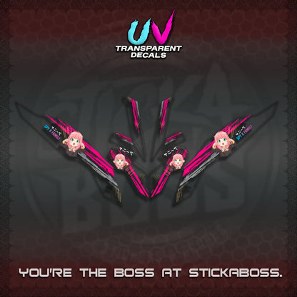 【PREMIUM UV PRINT】TRANSPARENT CLICK V3   DECALS (ANYA MOTIF DESIGN)STICKER DECALS By STICKABOSS