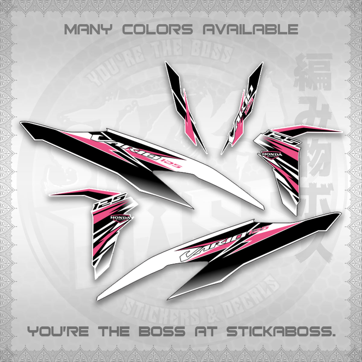 CLICK 125 V2 MALAY INDO CONCEPT ( FOR WHITE VARIO STRIPING SLASH ) STICKER DECALS By STICKABOSS