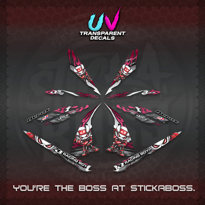 AEROX 155 V1 UV TRANSPARENT DECALS (2026 NEW RCB 2.0 DESIGN) STICKER KITS BY STICKABOSS