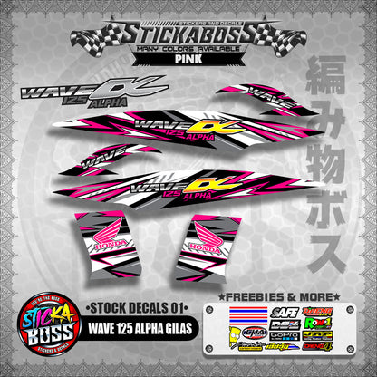 WAVE 125 ALPHA GILAS ( STOCK DECALS 01 )【WITH FREEBIES】