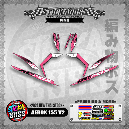 AEROX 155 V2 STICKER DECALS ( 2024 NEW THAI STOCK )【WITH FREEBIES】