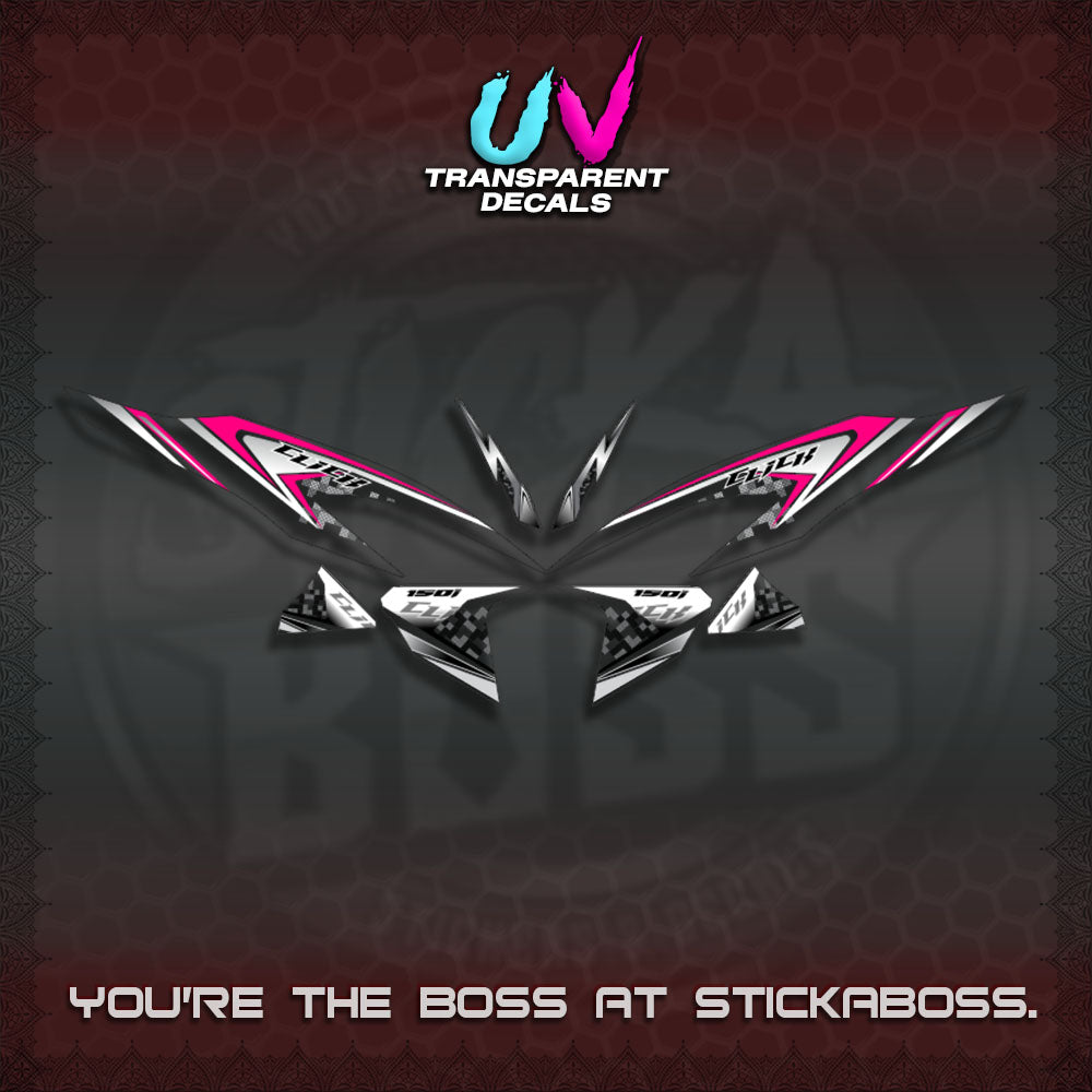 CLICK V2 UV TRANSPARENT DECALS (125-150 TRIBAL VIETNAM)STICKER DECALS By STICKABOSS