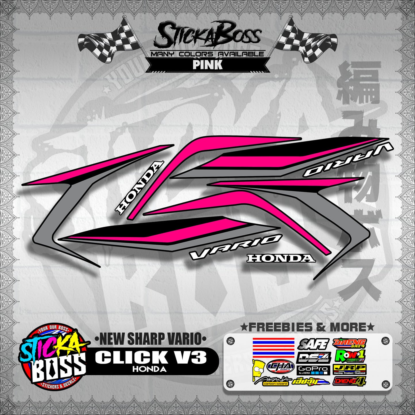 CLICK V3 DECALS ( NEW SHARP VARIO )【WITH FREEBIES】
