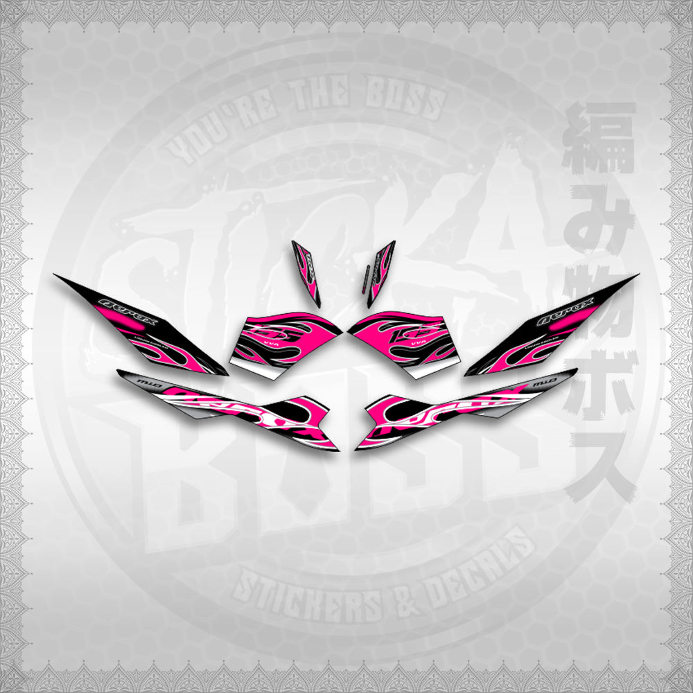 STICKER DECALS for AEROX V3 ALPHA TURBO INDO (AV311TRED) By STICKABOSS (SOFIE LAMINATED WATERPROOF)