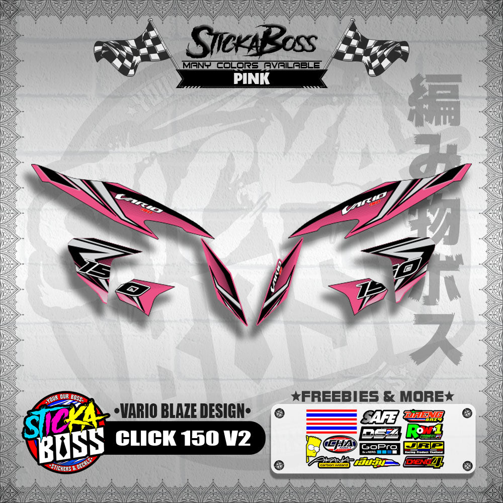 CLICK 150 V2 DECALS ( VARIO BLAZE DESIGN )【WITH FREEBIES】