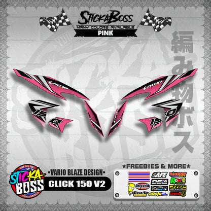 CLICK 150 V2 DECALS ( VARIO BLAZE DESIGN )【WITH FREEBIES】