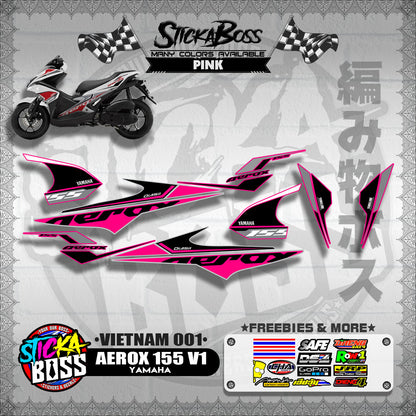 AEROX 155 V1 DECALS ( VIETNAM 001 )【WITH FREEBIES】