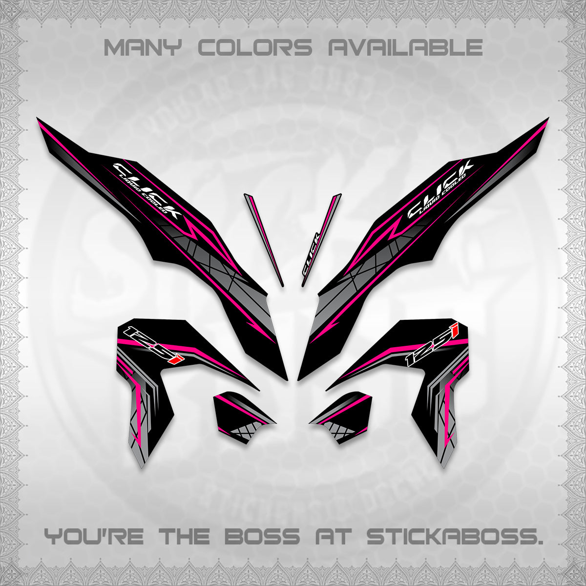 CLICK 125 V3 DECALS (2023 SIMPLE STRIPE DESIGN) STICKER DECALS By STICKABOSS