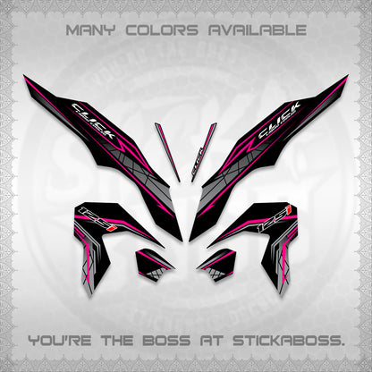 CLICK 125 V3 DECALS (2023 SIMPLE STRIPE DESIGN) STICKER DECALS By STICKABOSS