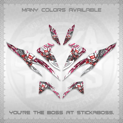 CLICK 125 V2 FOR WHITE DECALS (2026 NEW RCB 2.0 DESIGN) STICKER KITS BY STICKABOSS