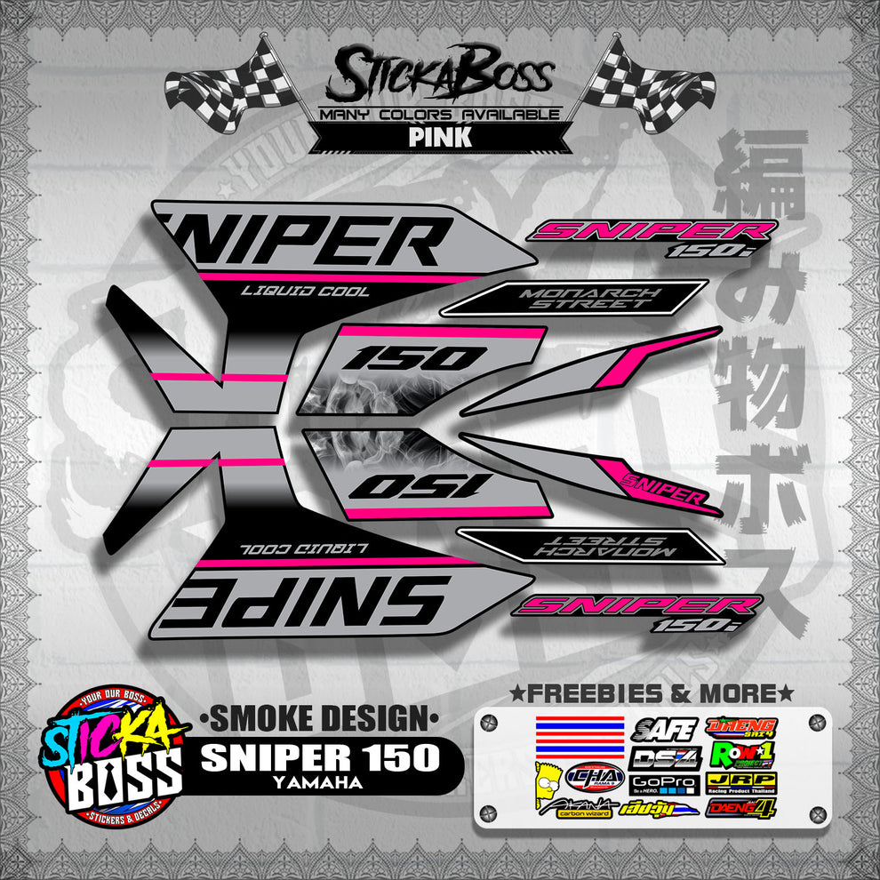 SNIPER 150 DECALS ( SMOKE DESIGN )【WITH FREEBIES】 – StickaBoss
