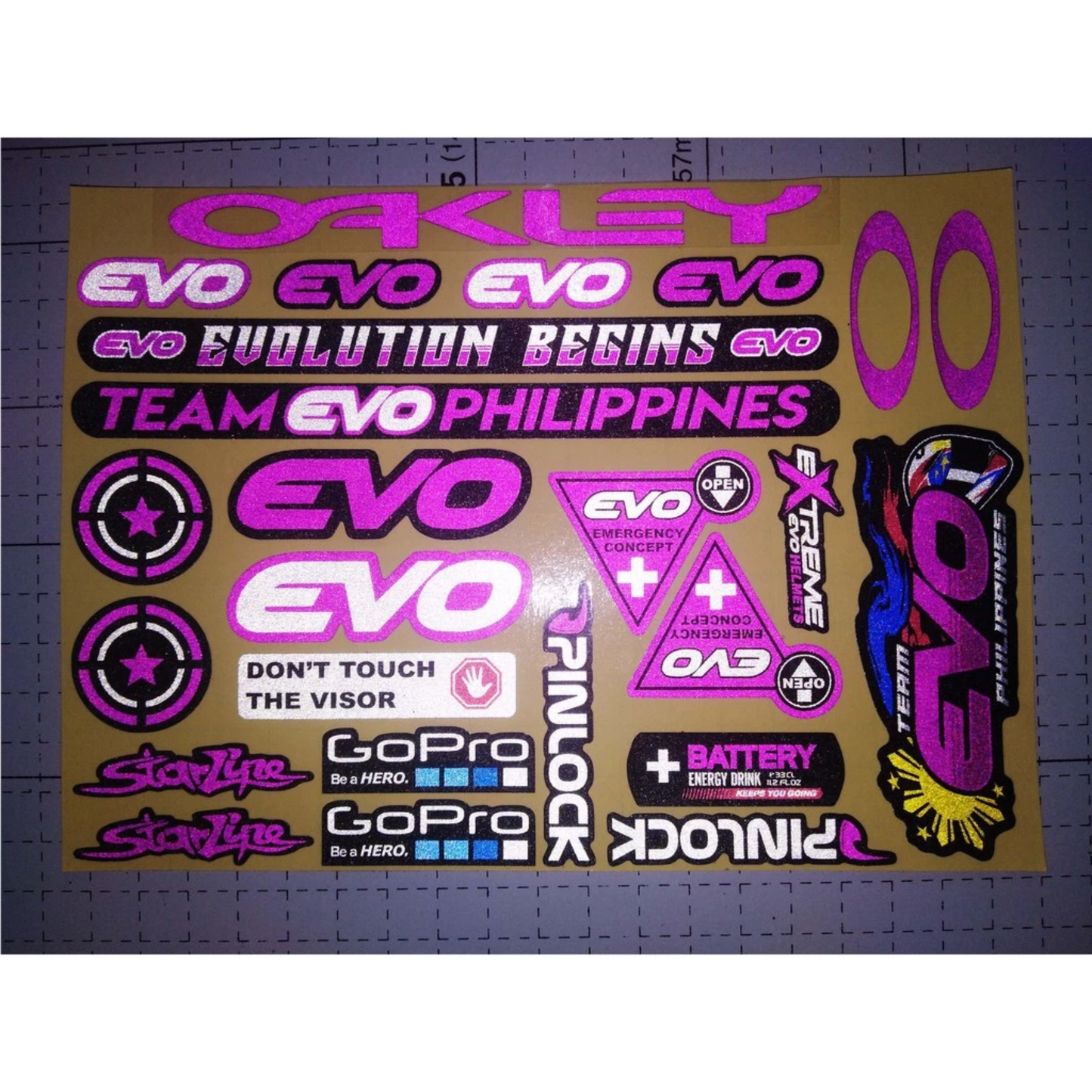 EVO REFLECTORIZED HELMET VISOR STICKERS【DIFFERENT COLORS / THICKER QUALITY / HD PRINTOUT】
