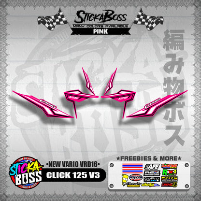 CLICK 125 V3 DECALS ( NEW VARIO VRD16 ) [ PREMIUM GLOSSY LAMINATED ]【WITH FREEBIES】