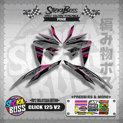 CLICK 125 V2 DECALS ( VV12 MALAYSIAN EDITION ) 【WITH FREEBIES】