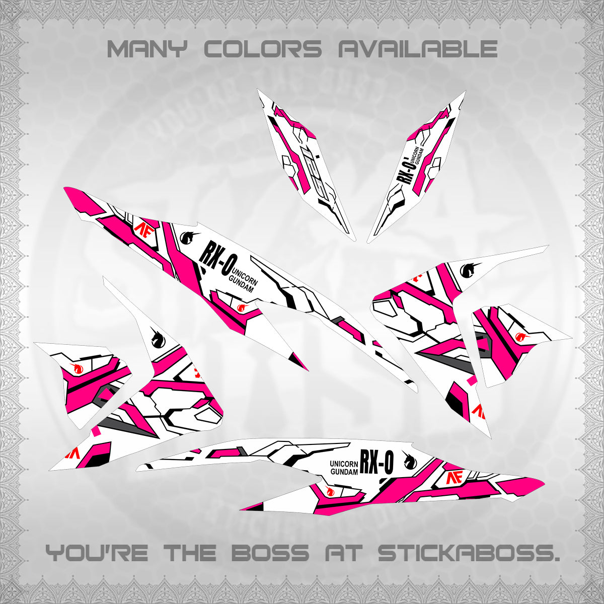 CLICK V2 FOR WHITE VARIO DECALS (RX-O UNICORN GD)STICKER DECALS By STICKABOSS