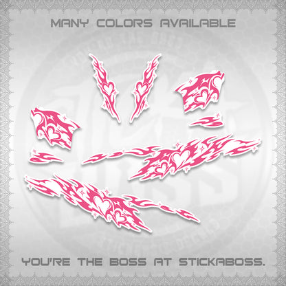 CLICK 125 V2 FOR WHITE DECALS (2026 TRIBAL HEART DESIGN) STICKER KITS BY STICKABOSS