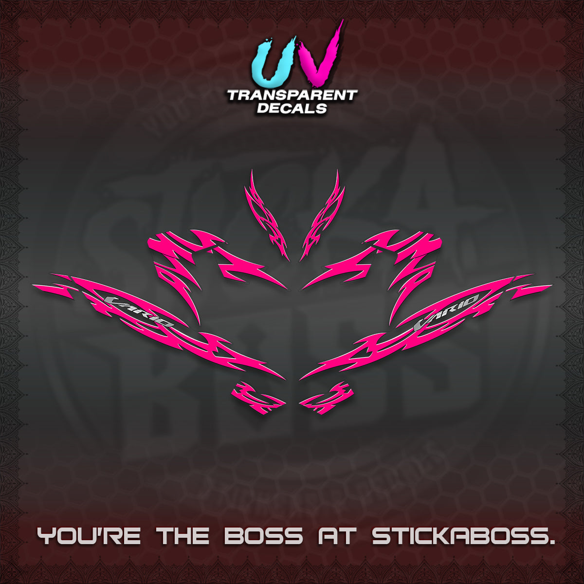 CLICK 125 V4 INDO VARIO UV TRANSPARENT DECALS (2026 NUSANTARA STRIPING) STICKER DECALS By STICKABOSS