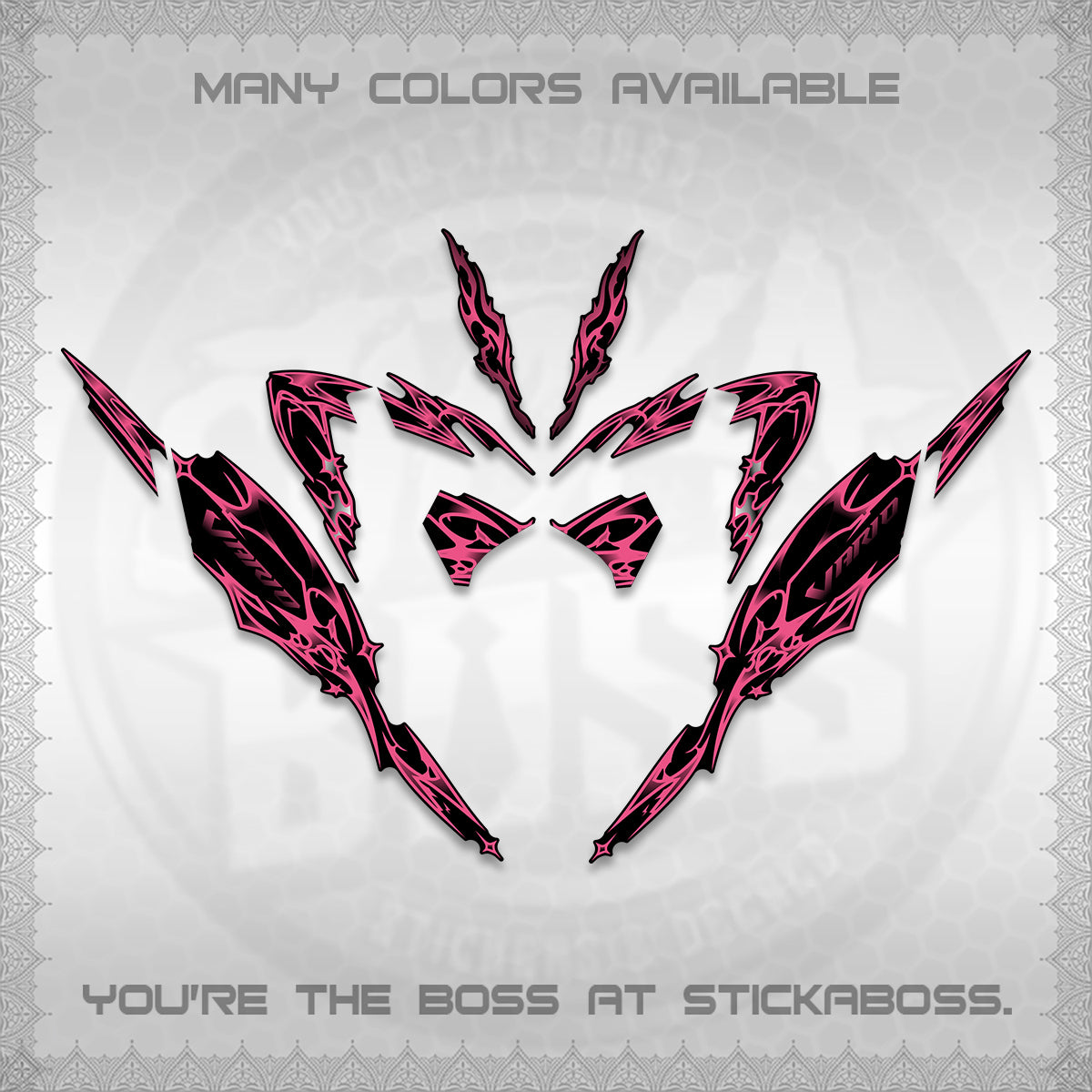CLICK 125 V4 VARIO DECALS (2026 TRIBAL LIGHTNING DESIGN) STICKER KITS BY STICKABOSS