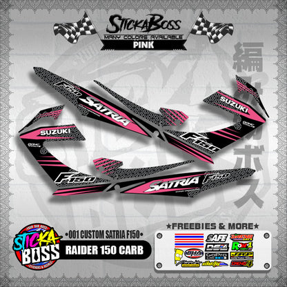 RAIDER 150 CARB DECALS ( 001 CUSTOM SATRIA F150 )【WITH FREEBIES】