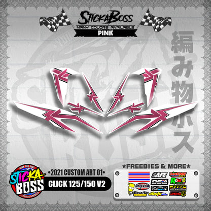 CLICK 125 / 150 V2 DECALS ( 2021 CUSTOM ART 01 )【WITH FREEBIES】