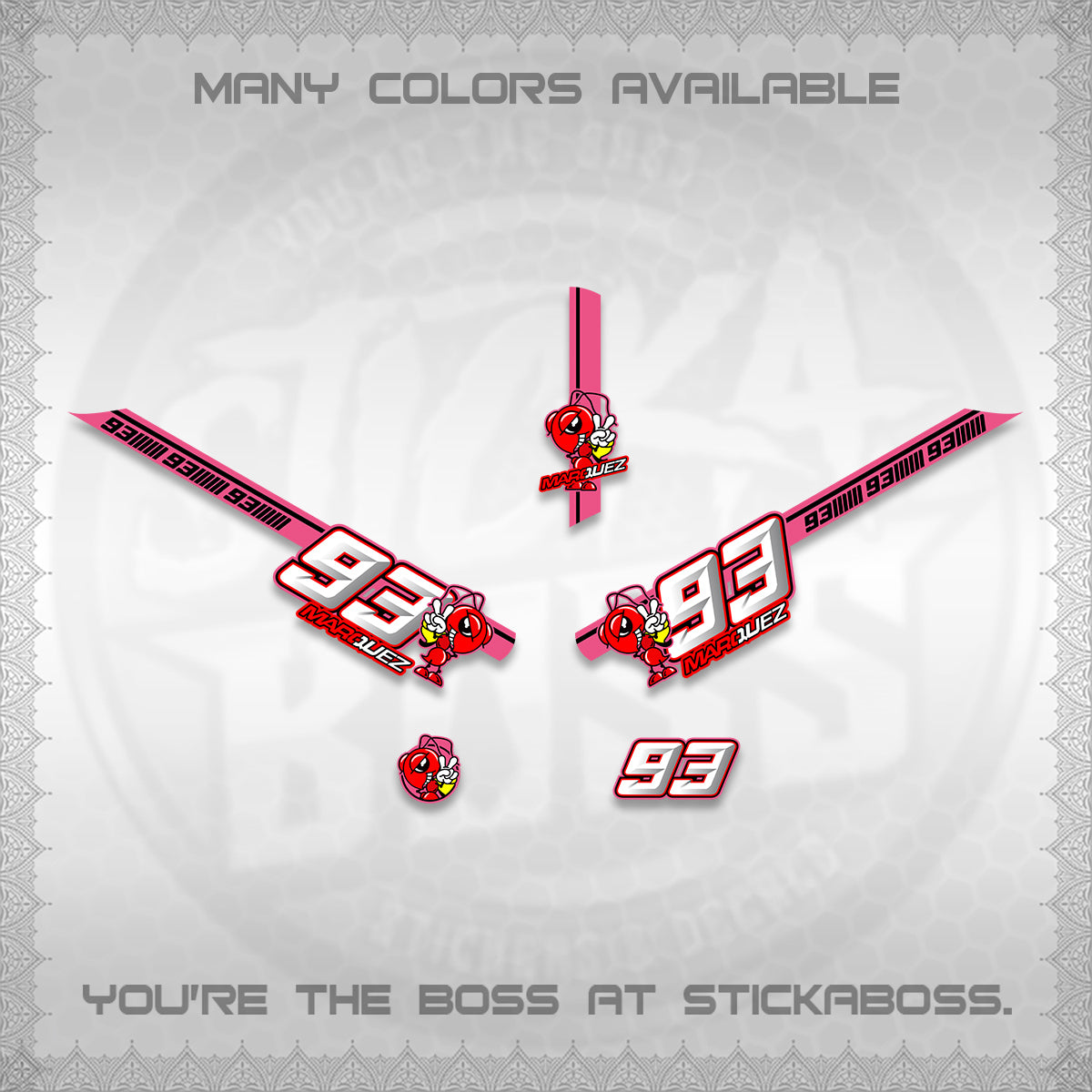 GIORNO 125 DECALS (MARQUEZ 93 DESIGN) STICKER DECALS BY STICKABOSS
