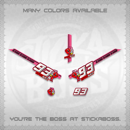 GIORNO 125 DECALS (MARQUEZ 93 DESIGN) STICKER DECALS BY STICKABOSS