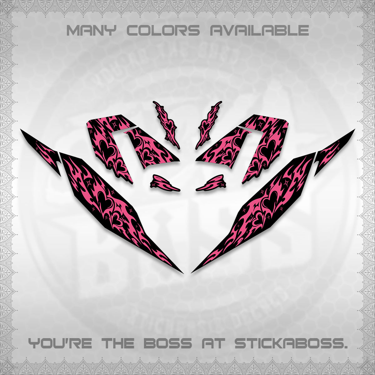 CLICK 125 V4 DECALS (2026 TRIBAL HEART DESIGN) STICKER KITS BY STICKABOSS
