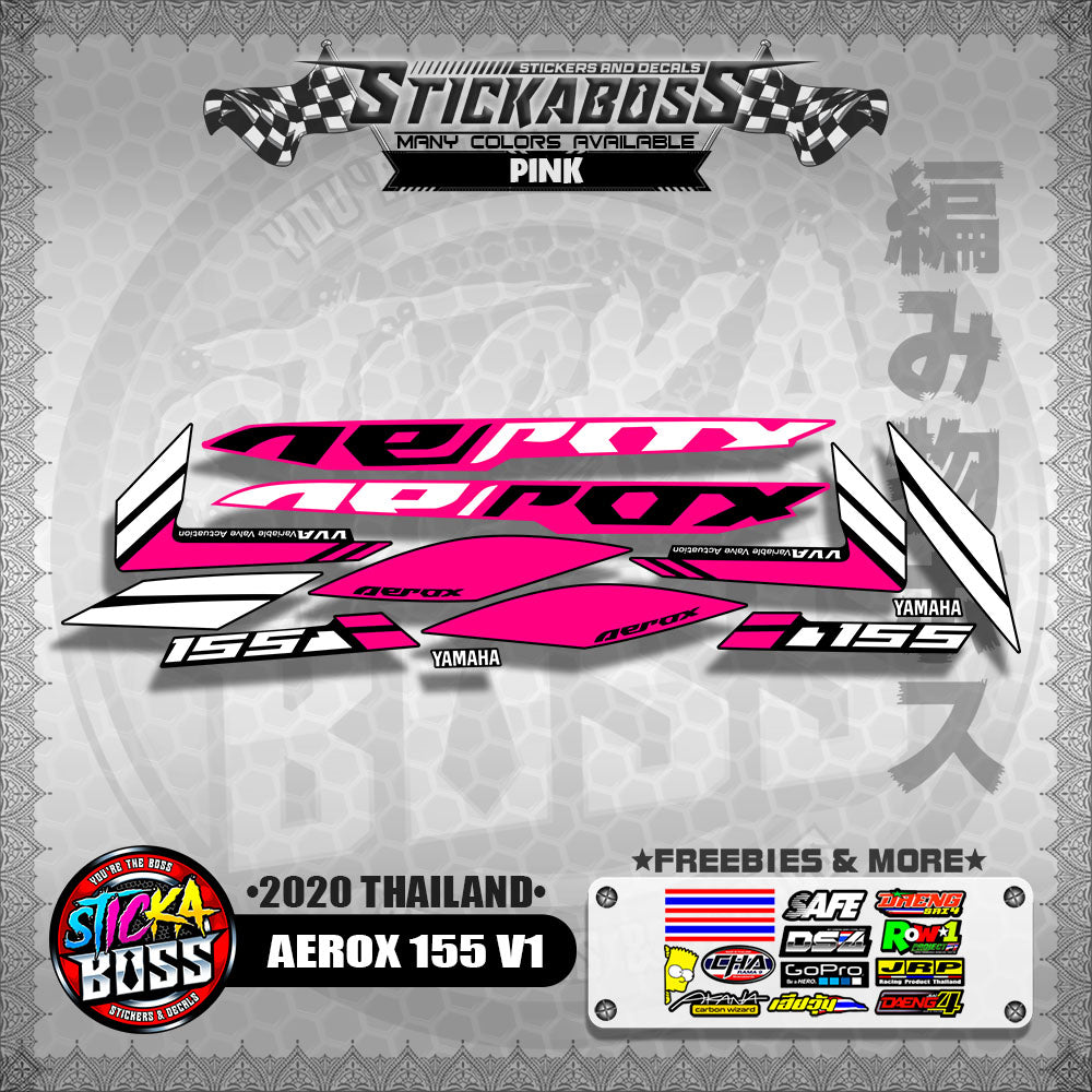 AEROX 155 V1 STOCK DECALS  ( 2020 THAILAND )【WITH FREEBIES】
