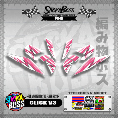 CLICK V3 DECALS ( FOR WHITE 2 TONE SPEED STREAKS )【WITH FREEBIES】