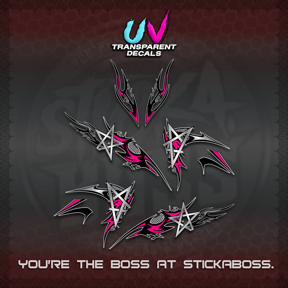CLICK 125 V3 UV TRANSPARENT DECALS (2026 TRIVALY STAR DESIGN)STICKER DECALS By STICKABOSS