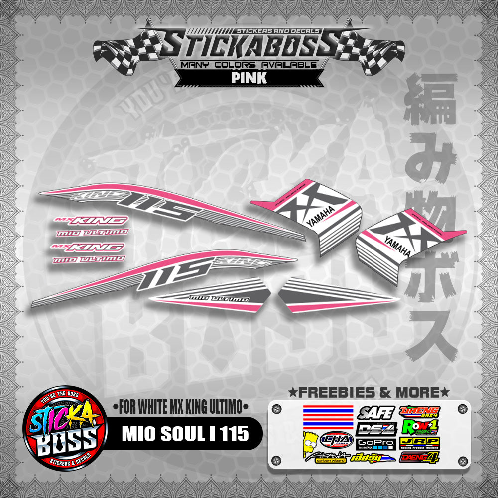 MIO SOUL I 115 STICKER DECALS ( FOR WHITE MX KING ULTIMO )【WITH FREEBIES】