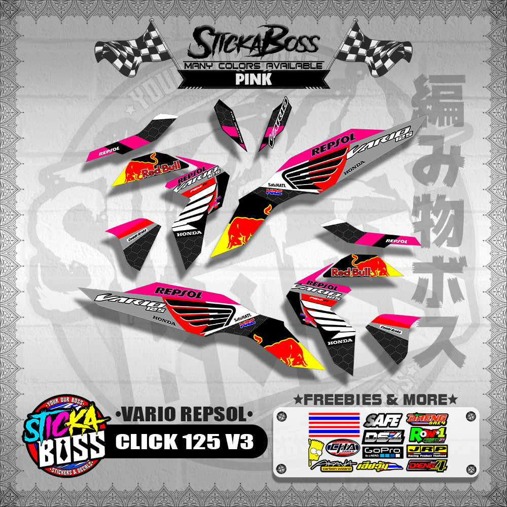CLICK 125 V3 DECALS ( VARIO REPSOL )【WITH FREEBIES】