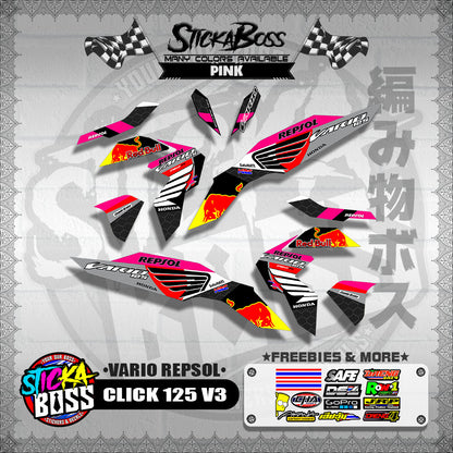 CLICK 125 V3 DECALS ( VARIO REPSOL )【WITH FREEBIES】