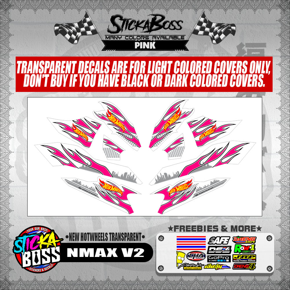 NMAX V2 DECALS ( NEW HOTWHEELS TRANSPARENT )【WITH FREEBIES】