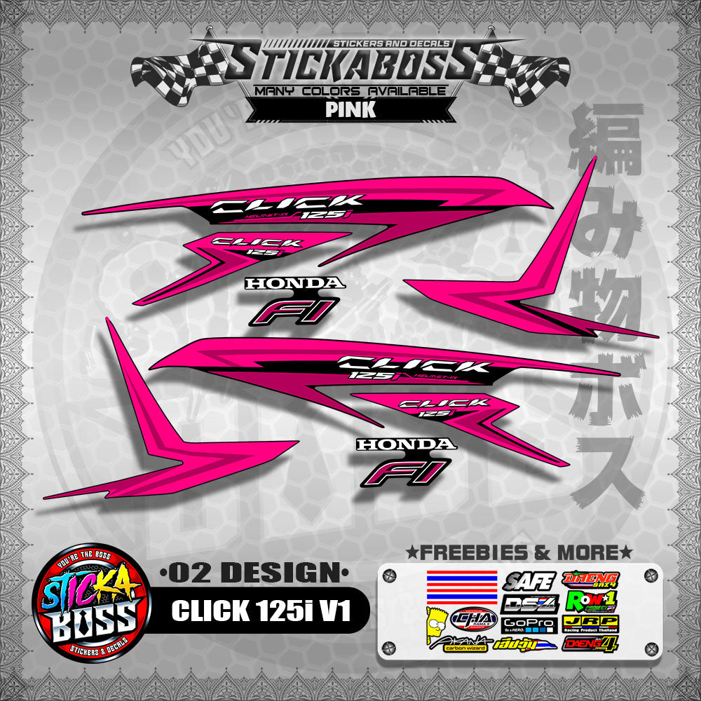 CLICK 125I V1 STOCK DECALS ( 02 DESIGN )【WITH FREEBIES】