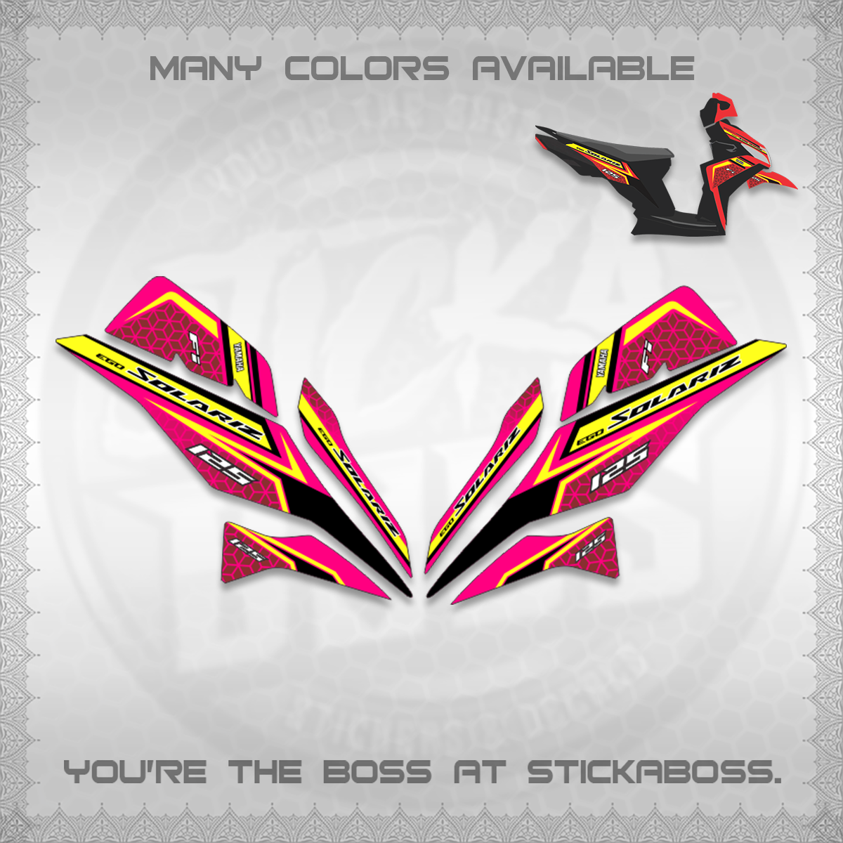 MIO I 125 M3 (NEW SOLARIZ MOTIF 25)STICKER DECALS By STICKABOSS (Copy)