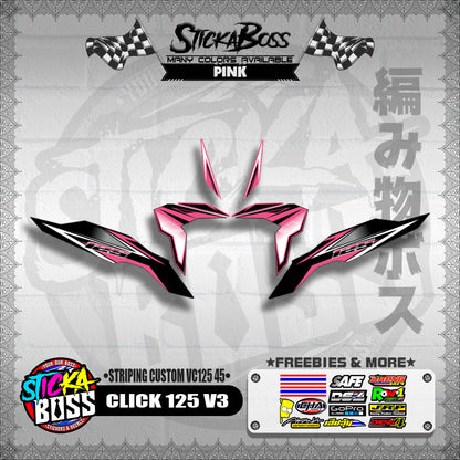 CLICK 125 V3 DECALS ( STRIPING CUSTOM VC125 45 )【WITH FREEBIES】