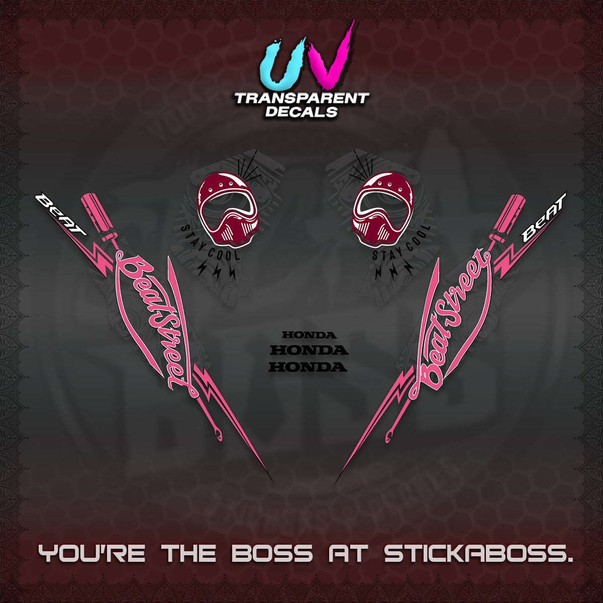 BEAT FI V2 UV TRANSPARENT DECALS (2026 BEATSTREET DESIGN) STICKER KITS BY STICKABOSS