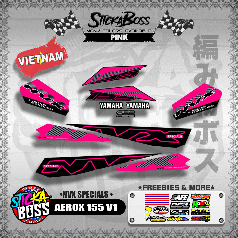 AEROX 155 V1 VIETNAM DECALS ( NVX SPECIALS )【WITH FREEBIES】