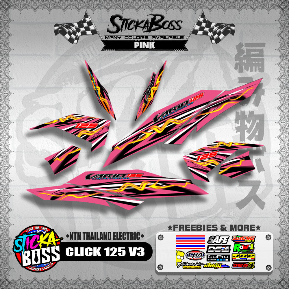 CLICK 125 V3 DECALS ( NTN THAILAND ELECTRIC )【WITH FREEBIES】
