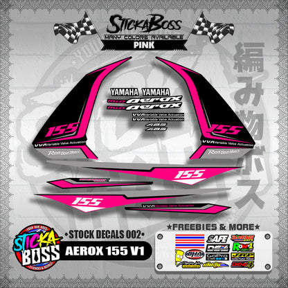 AEROX 155 V1 ( STOCK DECALS 002 )【WITH FREEBIES】