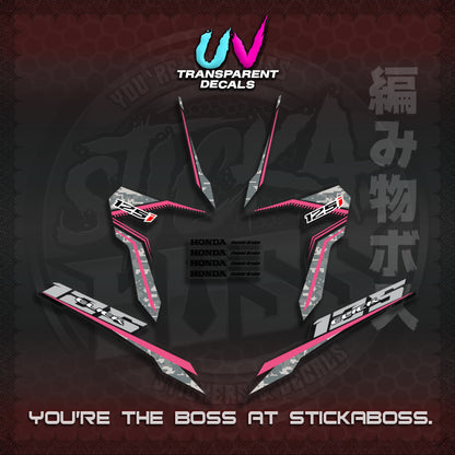 【PREMIUM UV PRINT】CLICK 125 V3 VIETNAM CONCEPT ( TRANSPARENT BARCODE STYLE ) STICKER DECALS By STICKABOSS