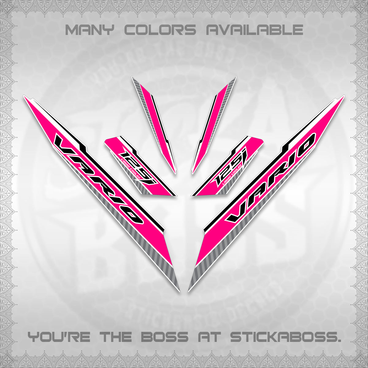 CLICK 125 V3 VARIO FOR WHITE DECALS (2024 SV 12-A1 STYLE) STICKER DECALS By STICKABOSS