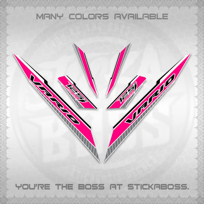 CLICK 125 V3 VARIO FOR WHITE DECALS (2024 SV 12-A1 STYLE) STICKER DECALS By STICKABOSS