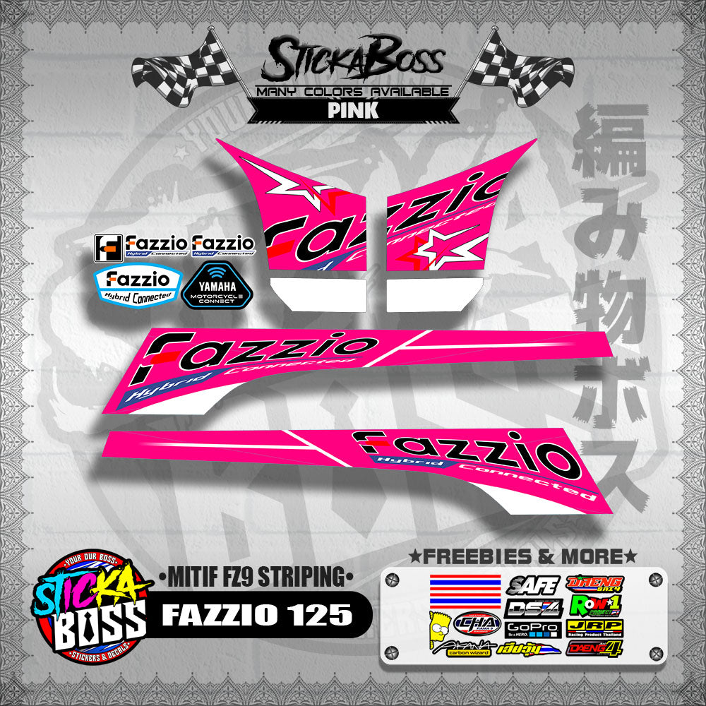 FAZZIO 125 DECALS ( MITIF FZ9 STRIPING )【WITH FREEBIES】